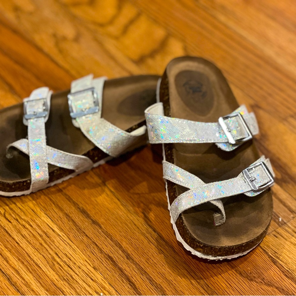 Girls size 13 silver sandals